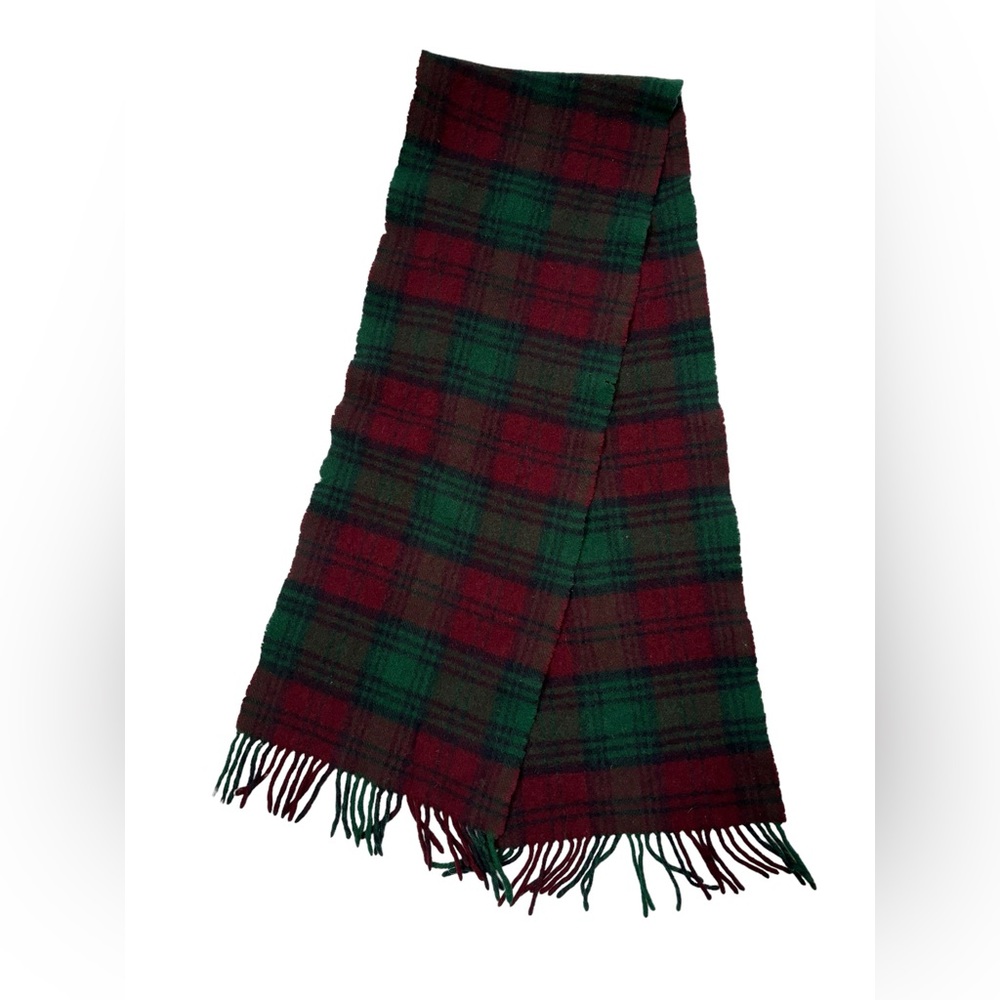 L.L. Bean‎ Men’s Lambswool Plaid Scarf Made in Ireland